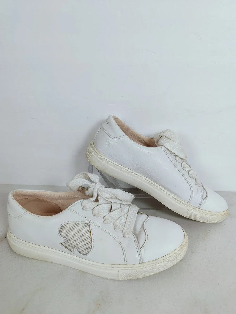 Kate Spade New York Fez White Leather Sneakers, Sz 6